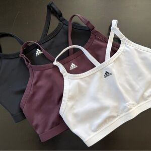 Adidas Trio Sports Bras - Black, Maroon, White Size Large